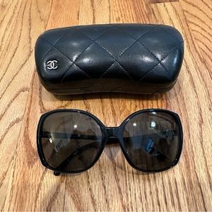 CHANEL Black Glitter Sunglasses 5204